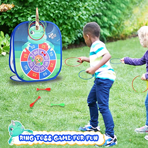 Bean Bag Toss Game For Kids: 5 In 1 Outdoor Portable Dinosaur Party Games Toys - Kids Corn Hole Game Set For Boys Girls Ages 3 4 5 6 7 8 Years Old - Ideal Gifts For Kids Birthday Christmas #TOP2