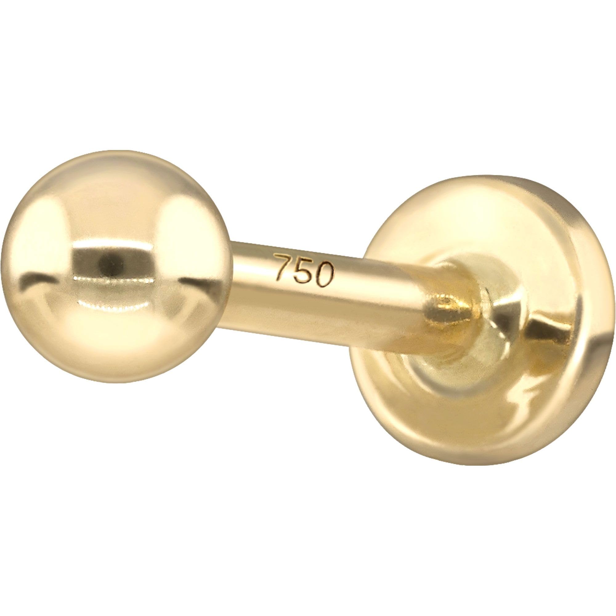 PIERCINGLINE Piercing Stecker 14K Gold Labret 585er Gold - Roségoldfarben, Goldfarben, Silberfarben