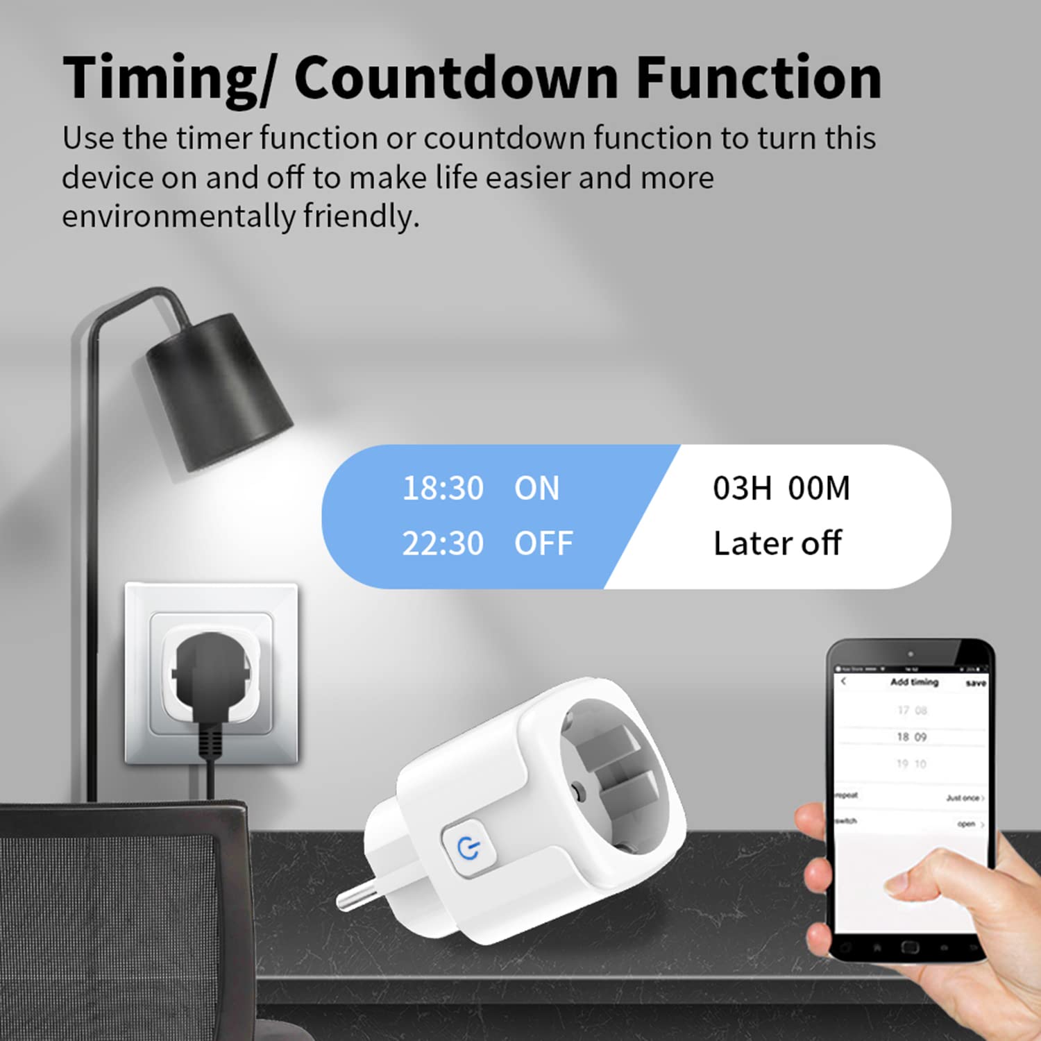 Presa multipla Wi-Fi Smart Prese UE con 4 porte USB di ricarica App di temporizzazione Controllo vocale Funziona Alexa Google Home Assistant | SMAU SRL
