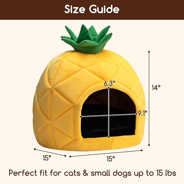 Foto 3 de 7 de Hollypet Cama acogedora para Mascotas, cálida Cueva, Cama para Dormir, con Forma de piña