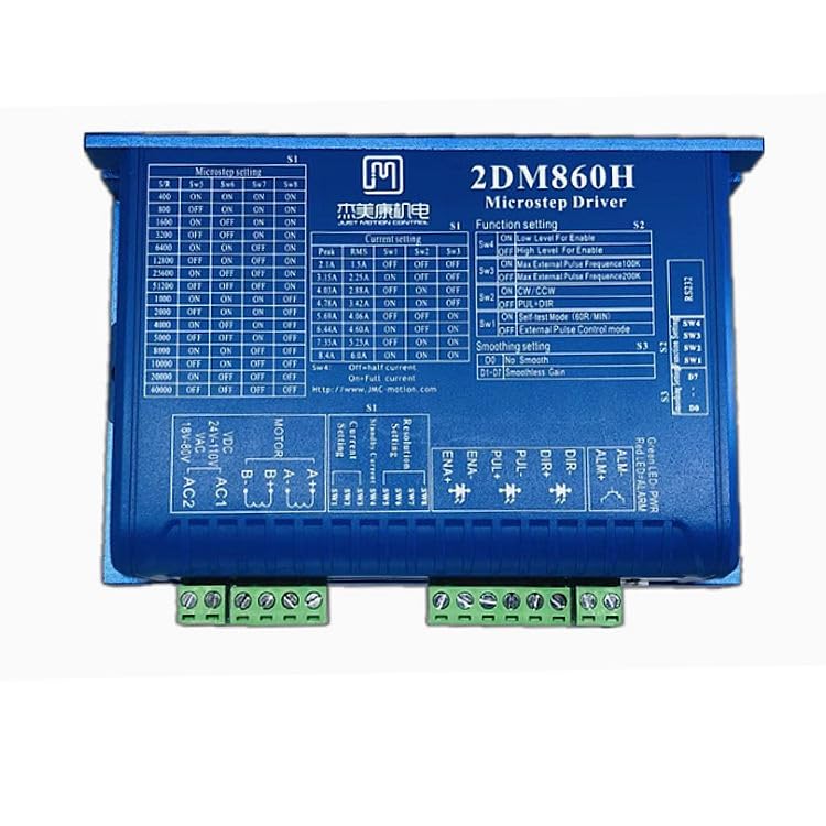 Image of JMC 2Phase Driver 2DM860 2DM860H AC Motor Stepper Motor Driver for CO2 Laser Cutting Engraving Machine 18-80VAC Current 2.1-8.4
