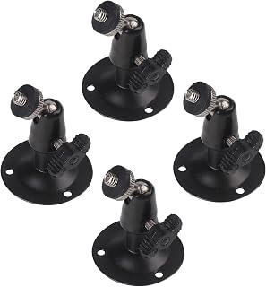 4-pack svart kamerafäste för hemsäkerhet | Kompakt 7 cm design, sparar utrymme, passar trånga hörn, perfekt för hem, butiker, kontor
