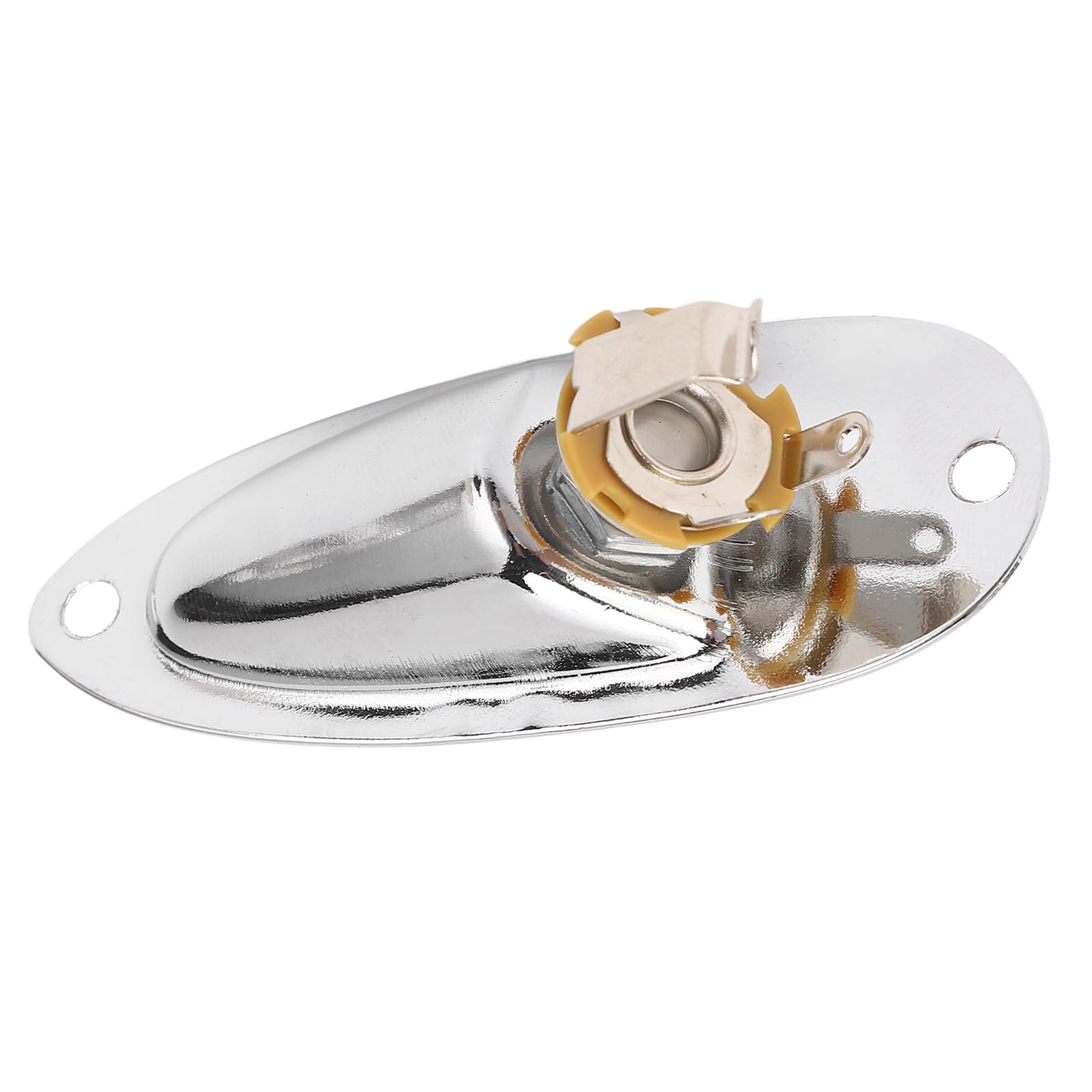 Gitarowe gniazdo gniazda łodzi 6,35 mm metalowy gitarę elektryczną gniazdo wyjściowe z 2 utrwalekami dla gitar elektrycznych stratowych (GT50 Silver)