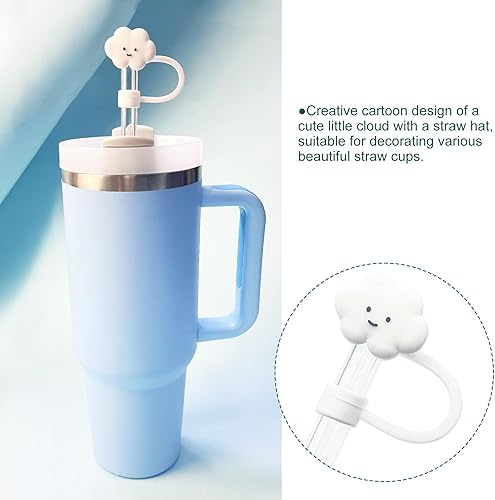 Miniatura 4 de IOKUKI Fundas de popote de silicona para vaso Stanley 20 de 30 y 40 onzas, tapa de paja de nube de 0.394 in04 pulgadas, tapa para todos los popotes
