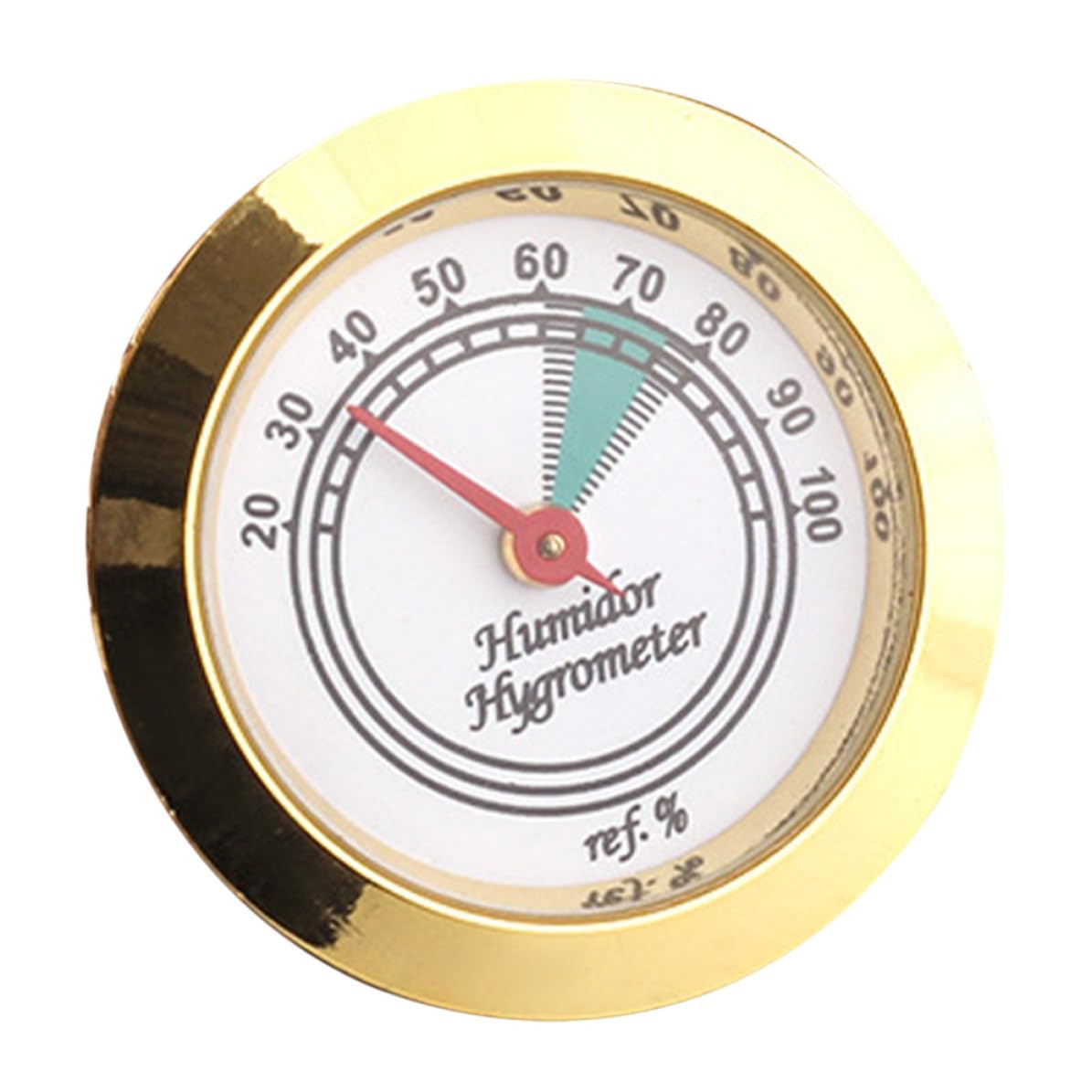 Compact Analog Hygrometer Gauge for Cigar Humidor, Metal Glass