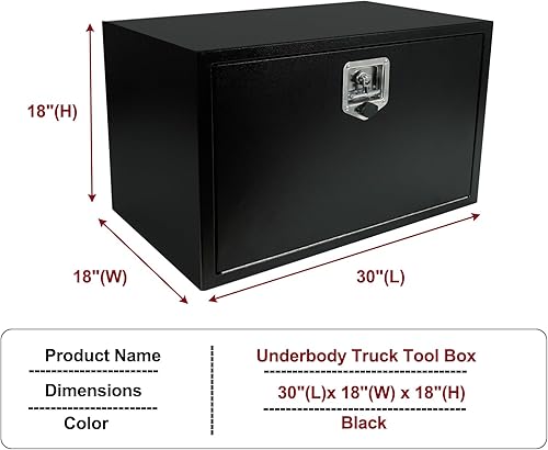 Miniatura 2 de Caja de herramientas para camión de 30 pulgadas con cerradura de mango en T, organizador de almacenamiento de camiones resistente, caja de