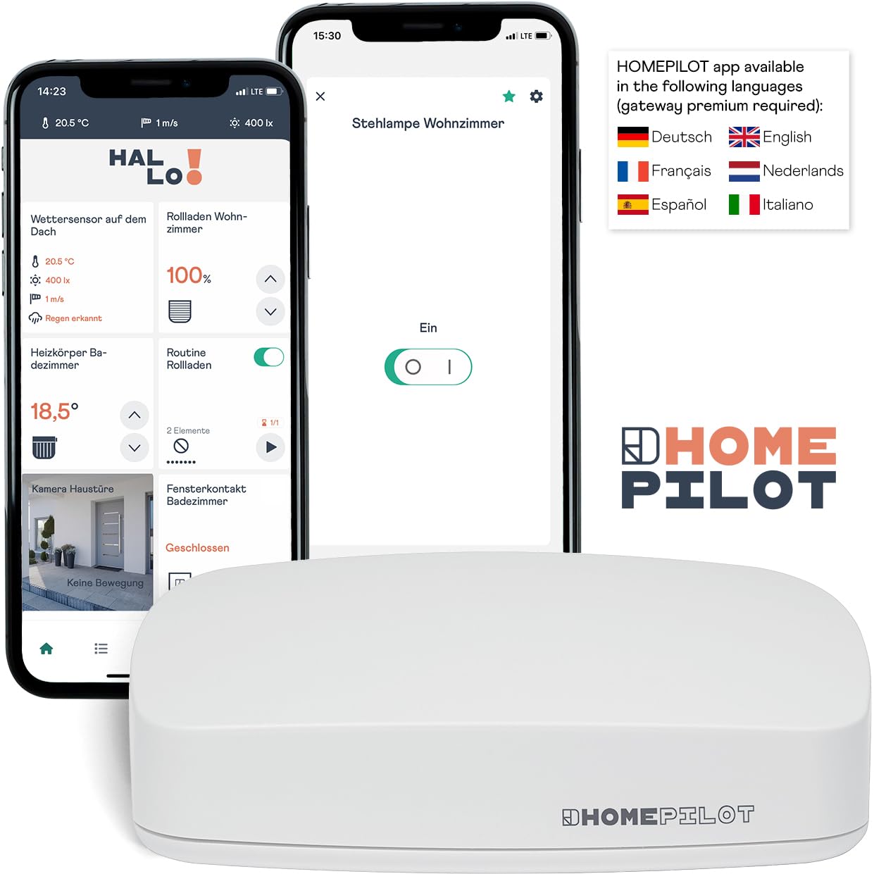 HOMEPILOT Zwischenstecker smart, kompakt & rund, Smart Home Steckdose bis 1.800W, DuoFern Funk Repeater, programmierbar (App, Timer, Alexa kompatibel via Gateway premium), 230V, Weiß
