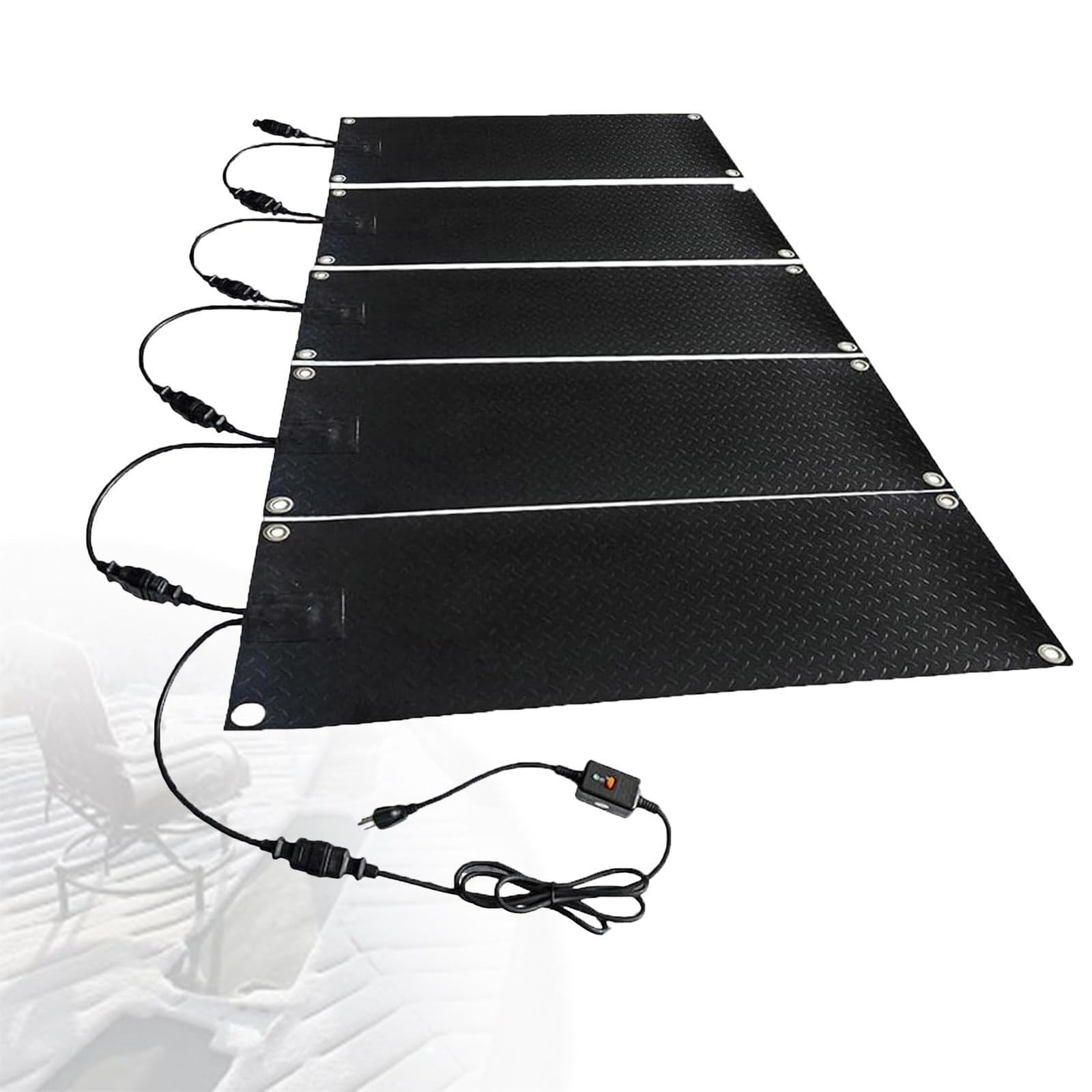 Lot de 4 tapis de fonte de neige - Prévention des barrages de glace - Tapis d'extérieur chauffant antidérapant pour toit et allées - Fait fondre la neige efficacement