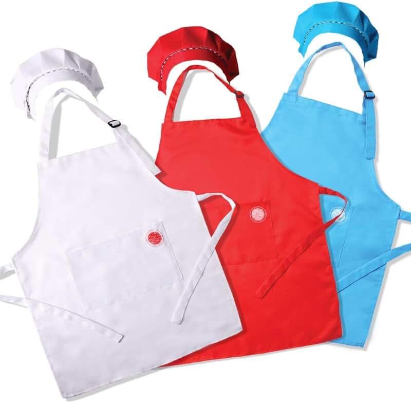 kids bakers hat and apron