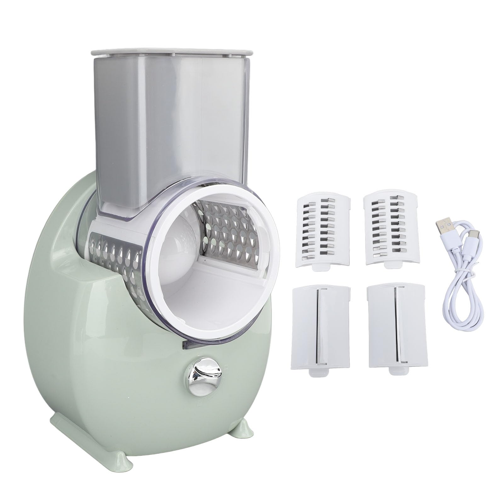 Shredder vegetale elettrico Automatico verdure vegetariane ricaricabile ricaricabile multifunzionale di formaggio di ravanello di patate per in acciaio inossidabile in plastica (Verde)