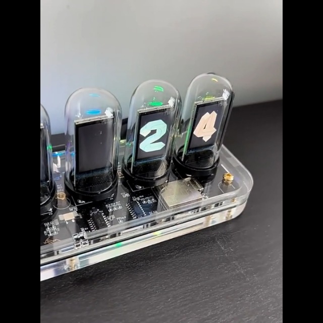 時計 擬発光管時計 真空管 置き時計 DIY写真表示 デジタル時計 クロッ ク 時計 擬発光管時計 真空管 置き時計 DIY写真表示 デジタル時計