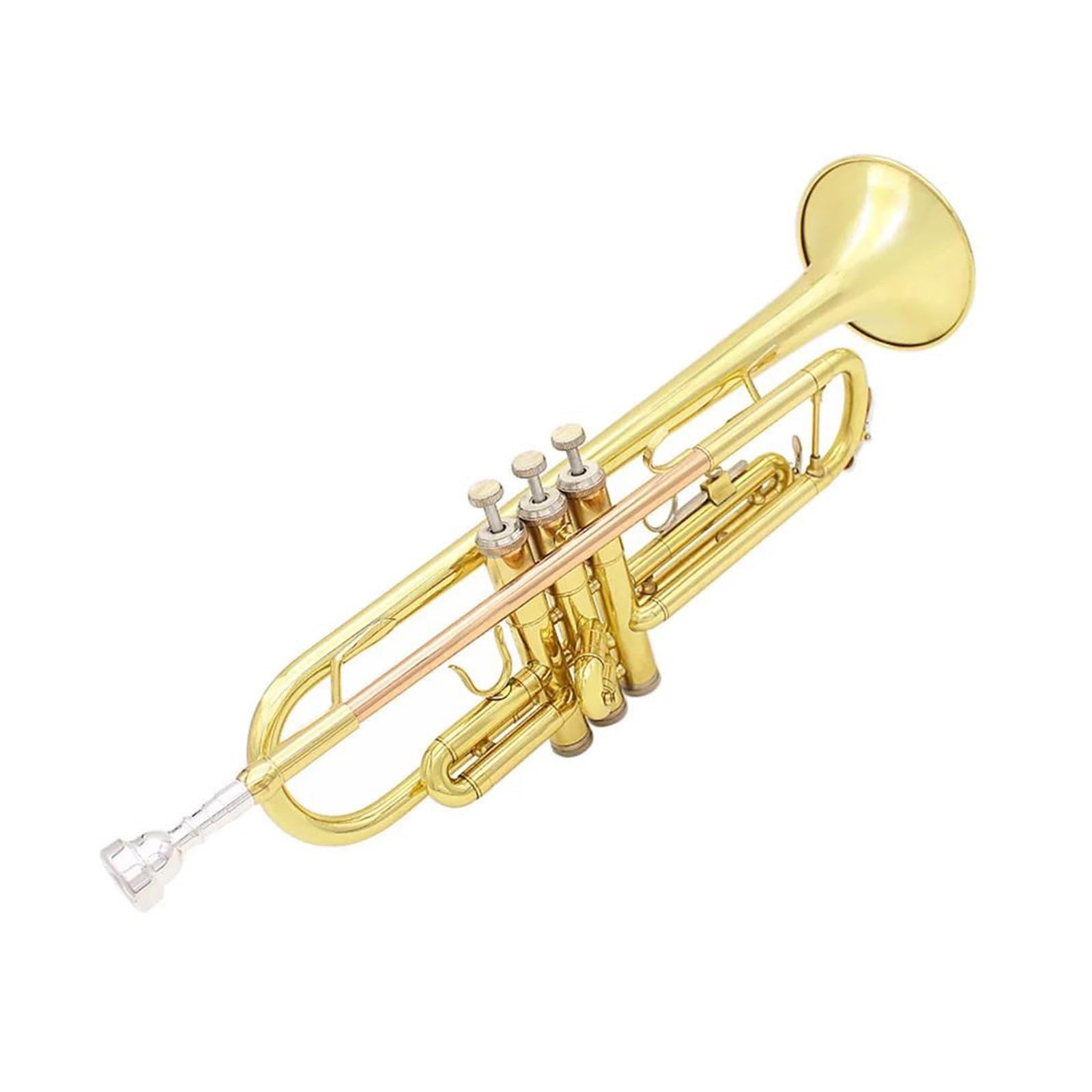 Profesjonalna Trąbka Profesjonalna Trąbka Muzyczna Bb B Płaski Materiał Mosiężny Trompeta Instrument Dęty Z Ustnikiem Akcesoria Do Futerału (Color : Gold)
