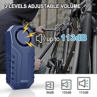 Vista 2 de WSDCAM Alarma para bicicleta, paquete de 2 unidades de 113 dB, inalámbrico, antirrobo, sensor de movimiento, sistema de alarma de seguridad