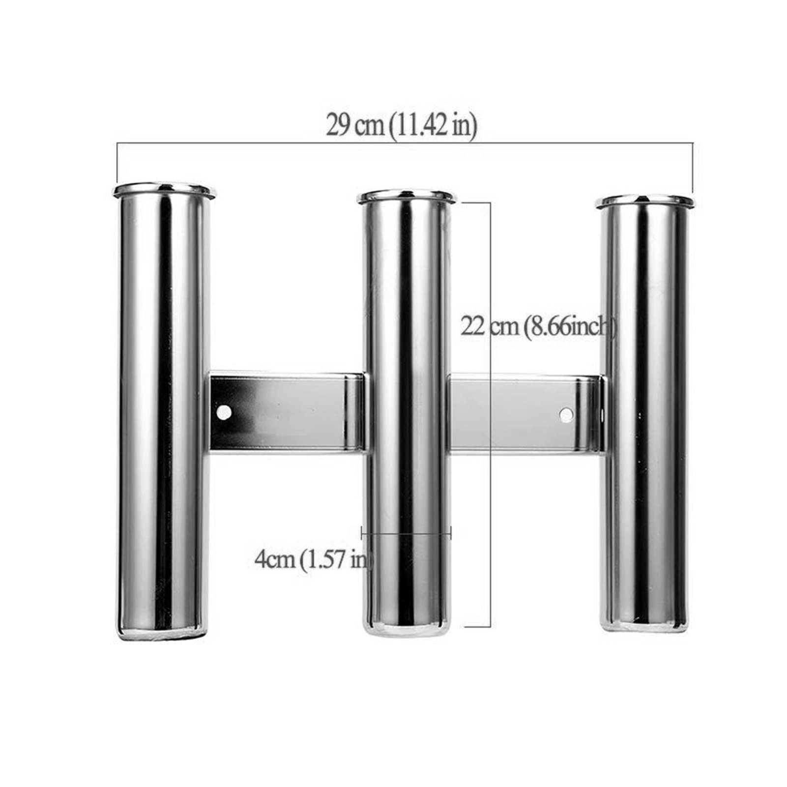 Uchwyt na wędkę, 3 uchwyt pręt rurowy Potrójny uchwyt wędki ze stali nierdzewnej Węgla styl do łodzi jacht uchwyt pręta Organizator Pole Tube Mount