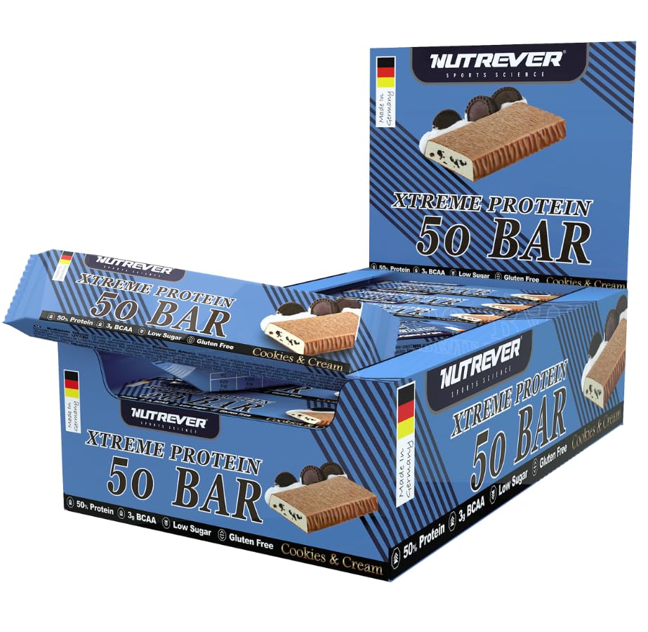 NUTREVER Xtreme Protein Bar - Cookies & Cream, 24 Porsiyon (50 Gr*24)
