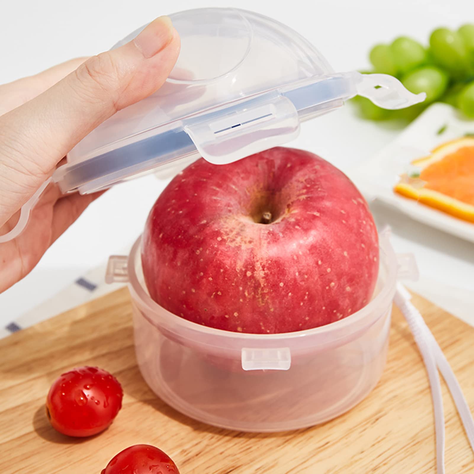 Uakeii Appeldoos voor school van kunststof, appeldoos, BPA-vrij, perfect voor het vervoer van appels (geel