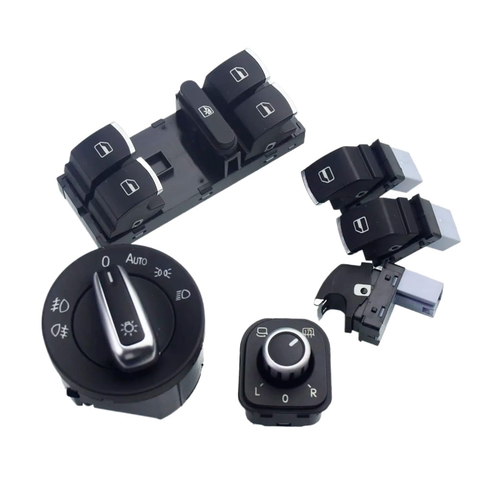 Auto Faro Interruttore Nebbia Testa Luce Manopola Per VW Per Golf Per Jetta MK5 MK6 GTI Per Passat Per Touran Per Tiguan 5ND 941 431 B Pulsante Commutazione Specchietto Retrovisore(bianca)