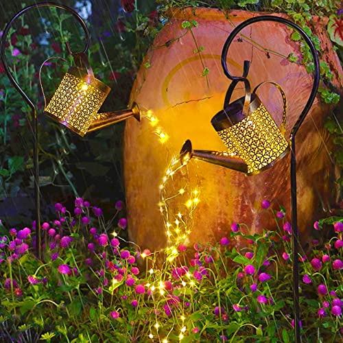 GZKPL Luzes solares de cascata ao ar livre, regador solar luzes LED decoração luzes de fadas fora pr