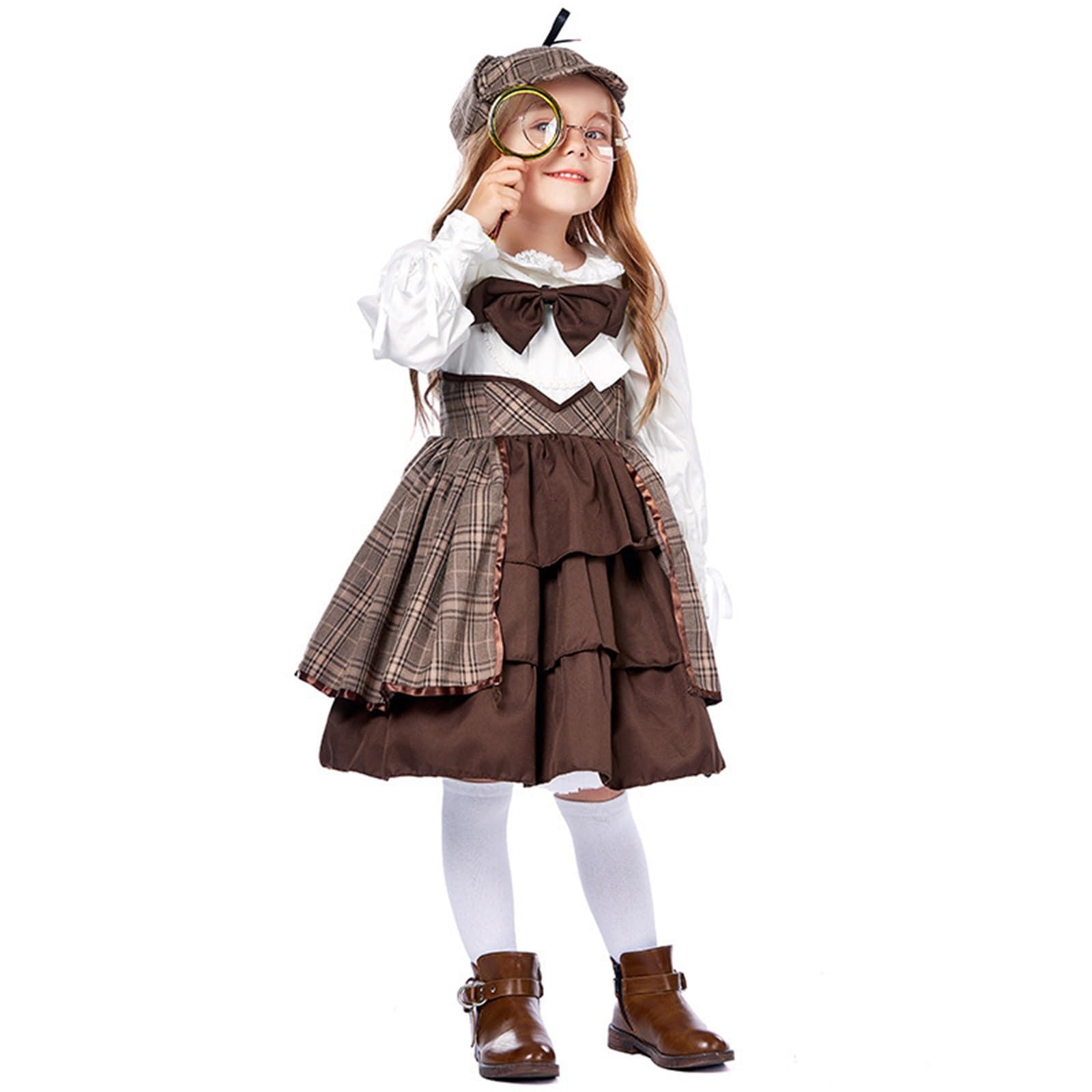 Generisch Disfraz de detective para niña, con gafas para fiestas, carnaval