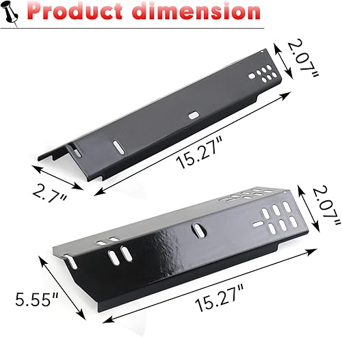 Miniatura 2 de Cozilar 15" Grill Heat Plates for Dyna-Glo Grill Replacement Parts, Grill Heat Shield Burner Covers BBQ Gas Grill Replacement Parts Gas Grill