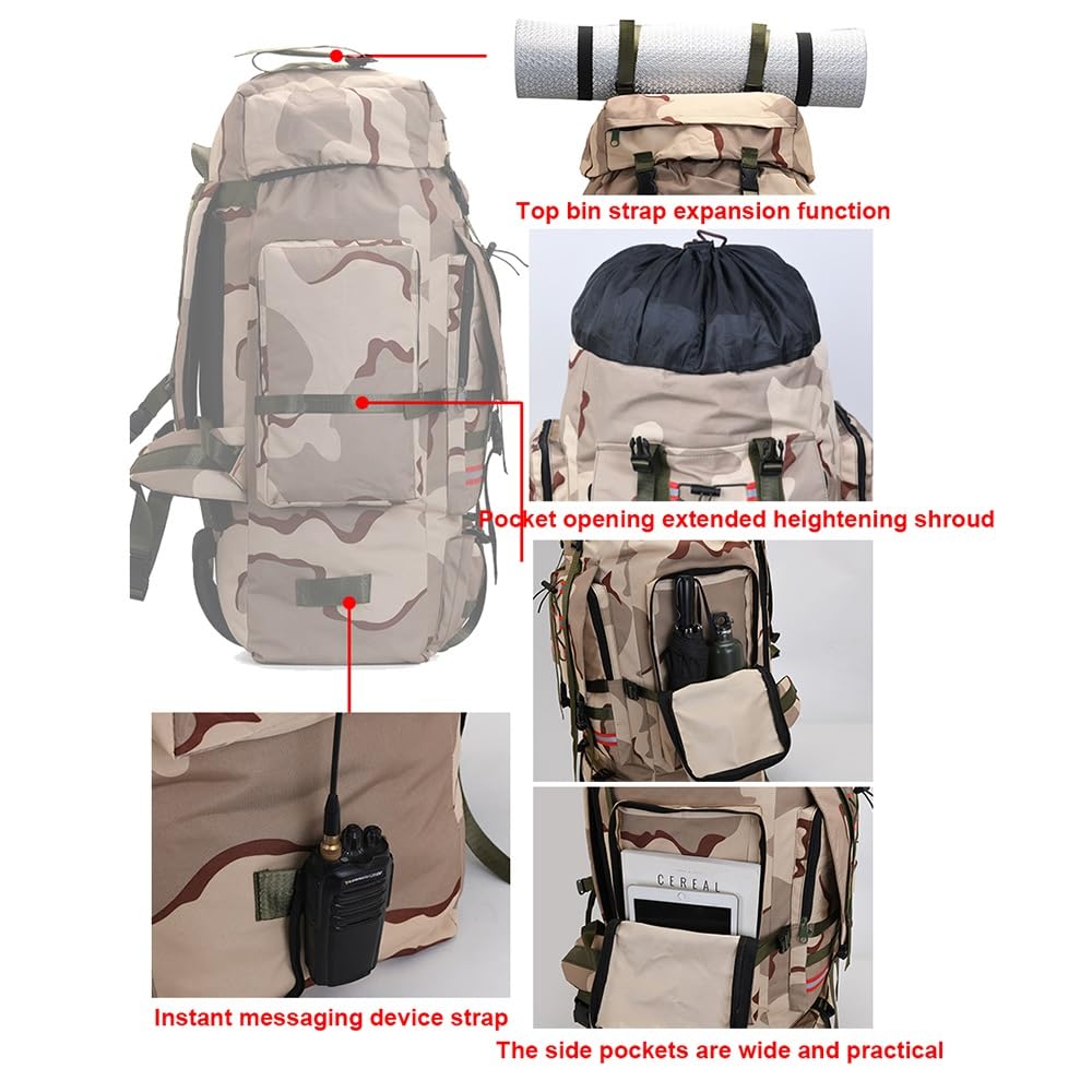 ILOOXI 130L Wanderrucksack Herren Damen Berg Camping Rucksack Leichter Tagesrucksack Wasserdicht Outdoor Reise Tagesrucksack