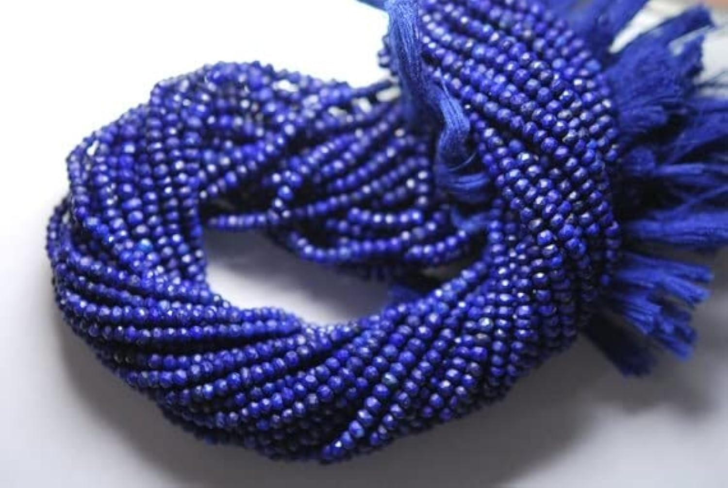 Lapis lazuli de 4mm en lot de 5 rangs de 14 pouces aux reflets scintillants