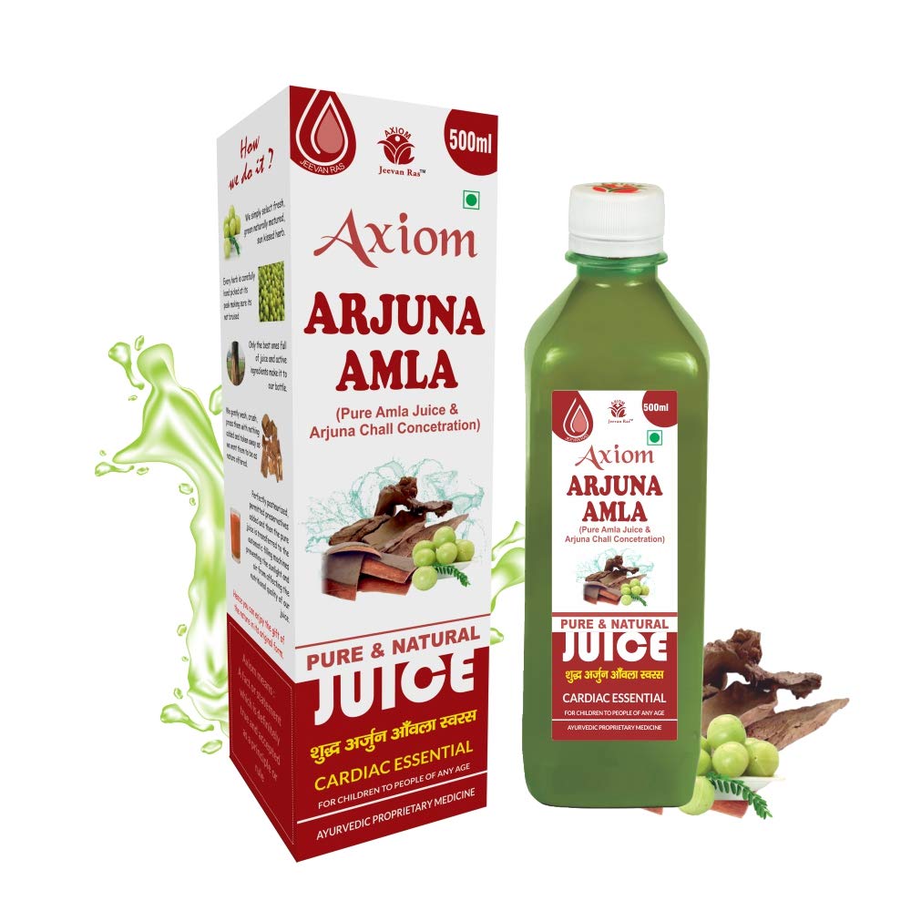 Jeevanras Arjuna Amla Juice – 500ml | Natural Goodness of Amla & Arjuna Chhal | Helps Manage Heart Problems | Manage Blood Pressure & Cholesterol Levels