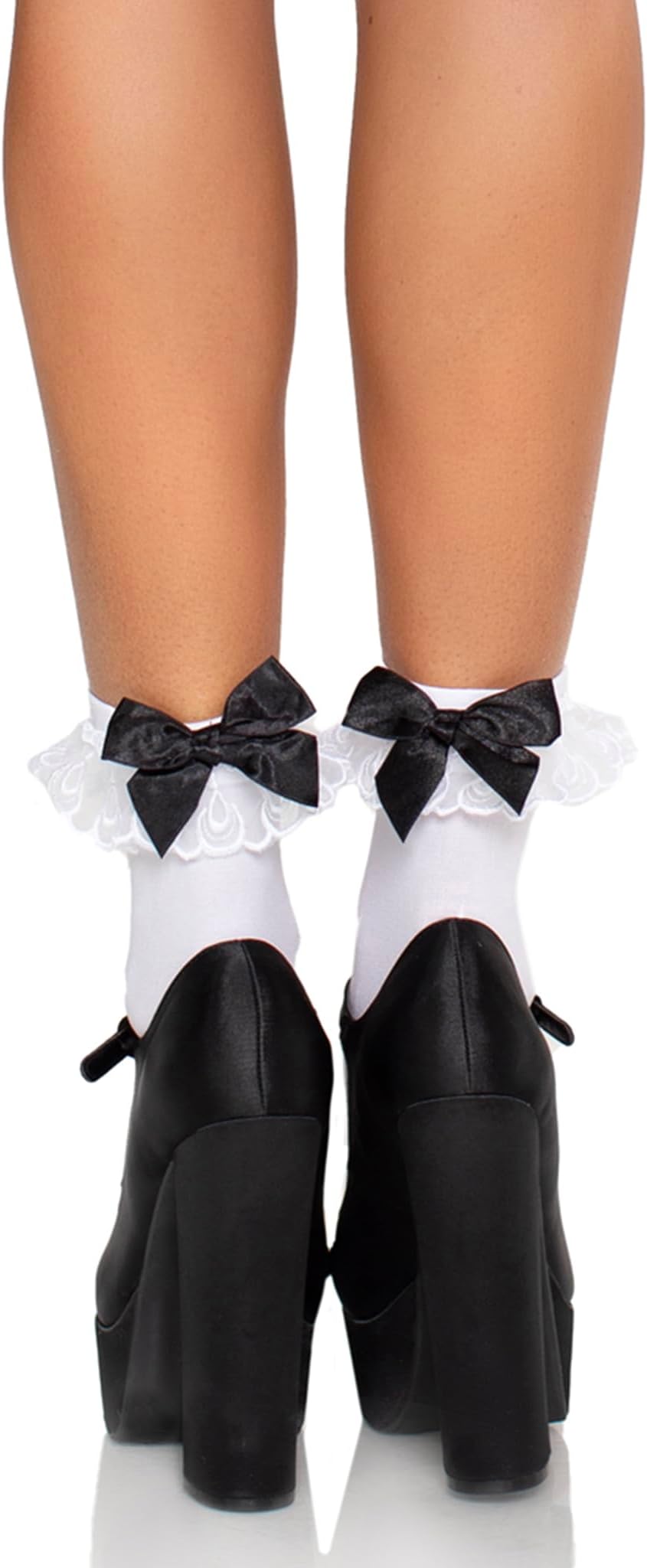 Leg Avenue, Women's Socks Bow and Lace Ruffle