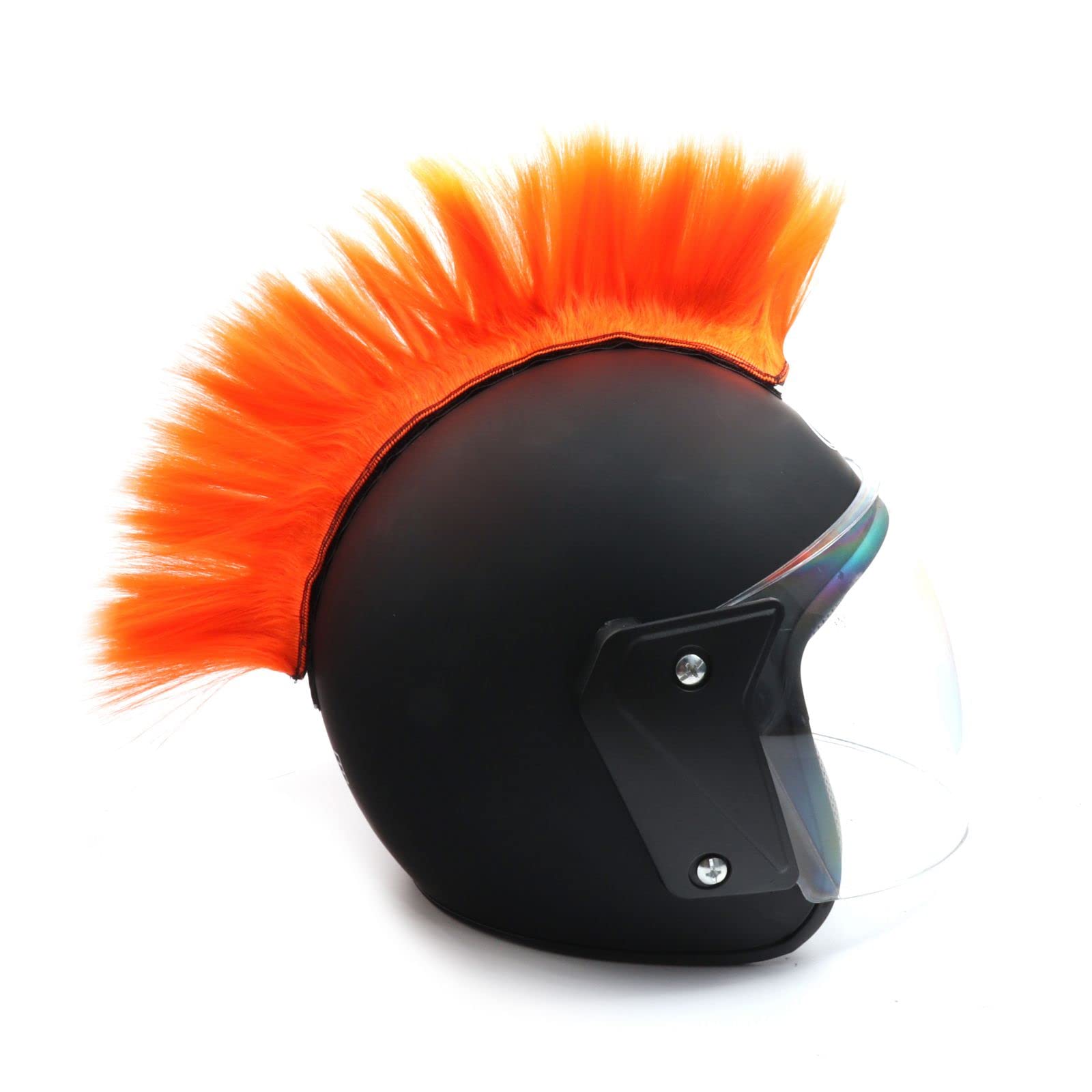 PAXLAMB Helmet Mohawk Wigs Skinhead Wig Hair Patches Hairpiece for Bicycle Motorcycle Cycling Scooters Polo Ski Snowboard Cosplay Costume (Orange)