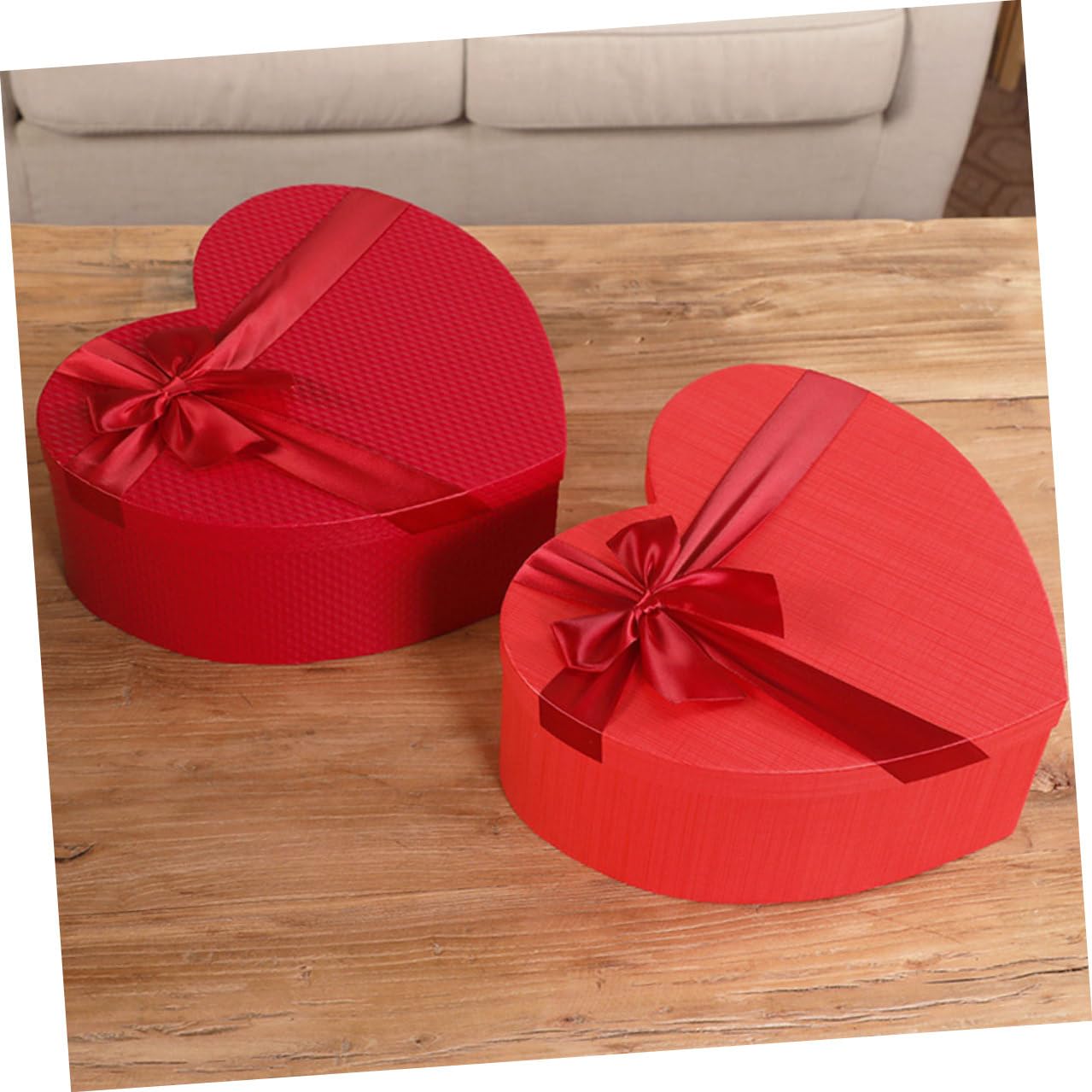 Gatuida Herzförmige Geschenkbox 3 Stück Papierverpackung mit Deckel Valentinstag Geschenkverpackung Elegant