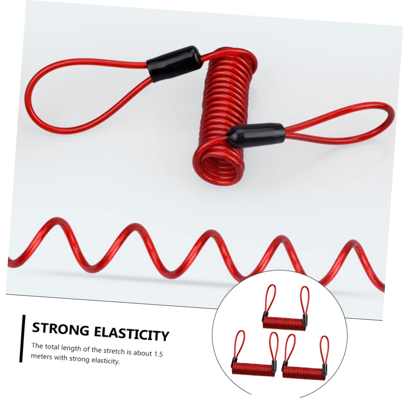 Abaodam 3Pcs Theft Disc Lock Wire Cable Security Lock for Motorcycles Bicycles and Mountain Bikes Durable and Lightweight Material Transparent