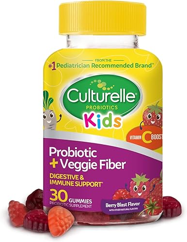 Vista 8 de Culturelle Probiótico diario + gomitas de fibra vegetal para niños, prebiótico + probiótico con refuerzo de vitamina C, digestivo + apoyo