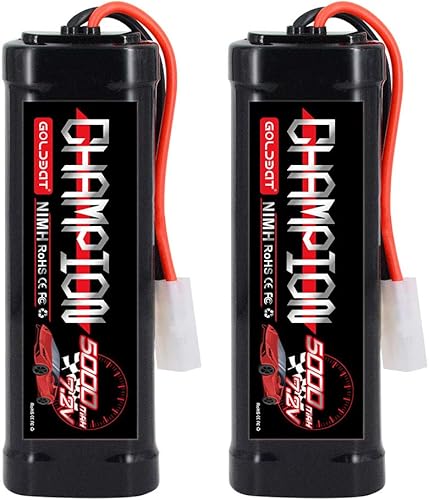GOLDBAT Batería NiMH de 5000 mAh 7.2 V con conector Tamiya para coche RC Truck LOSI asociado HPI Kyosho Tamiya Hobby (paquete de 2)