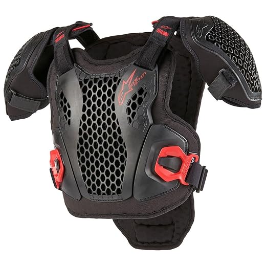 Alpinestars 6740424-13-LXL: Bionic Action Youth Chest Protector Blk/Red Lg/Xl