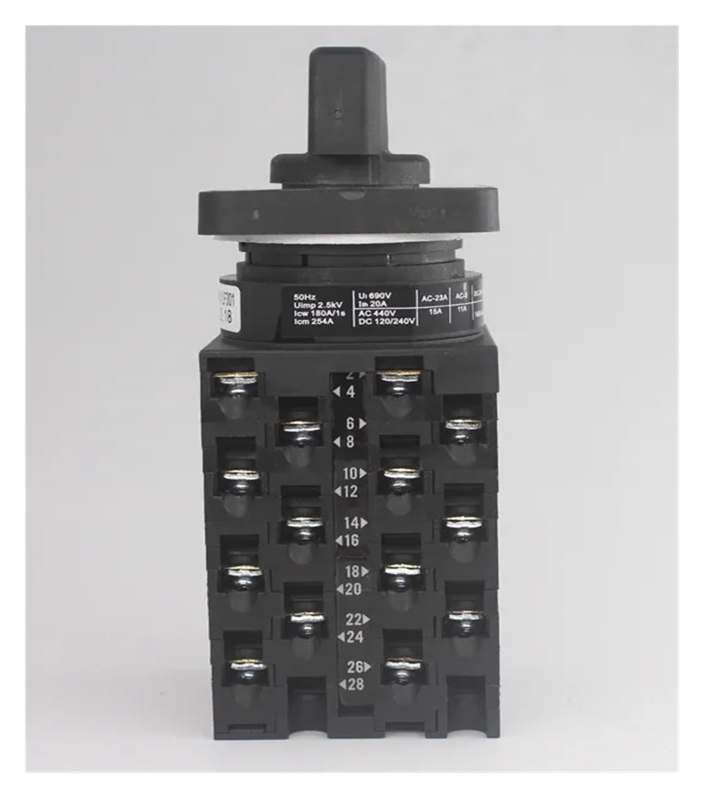 Interruptor de leva giratorio de perilla de 7 cables y tres posiciones, 20 A, LW42A2-7591/LF301 Controls Switches