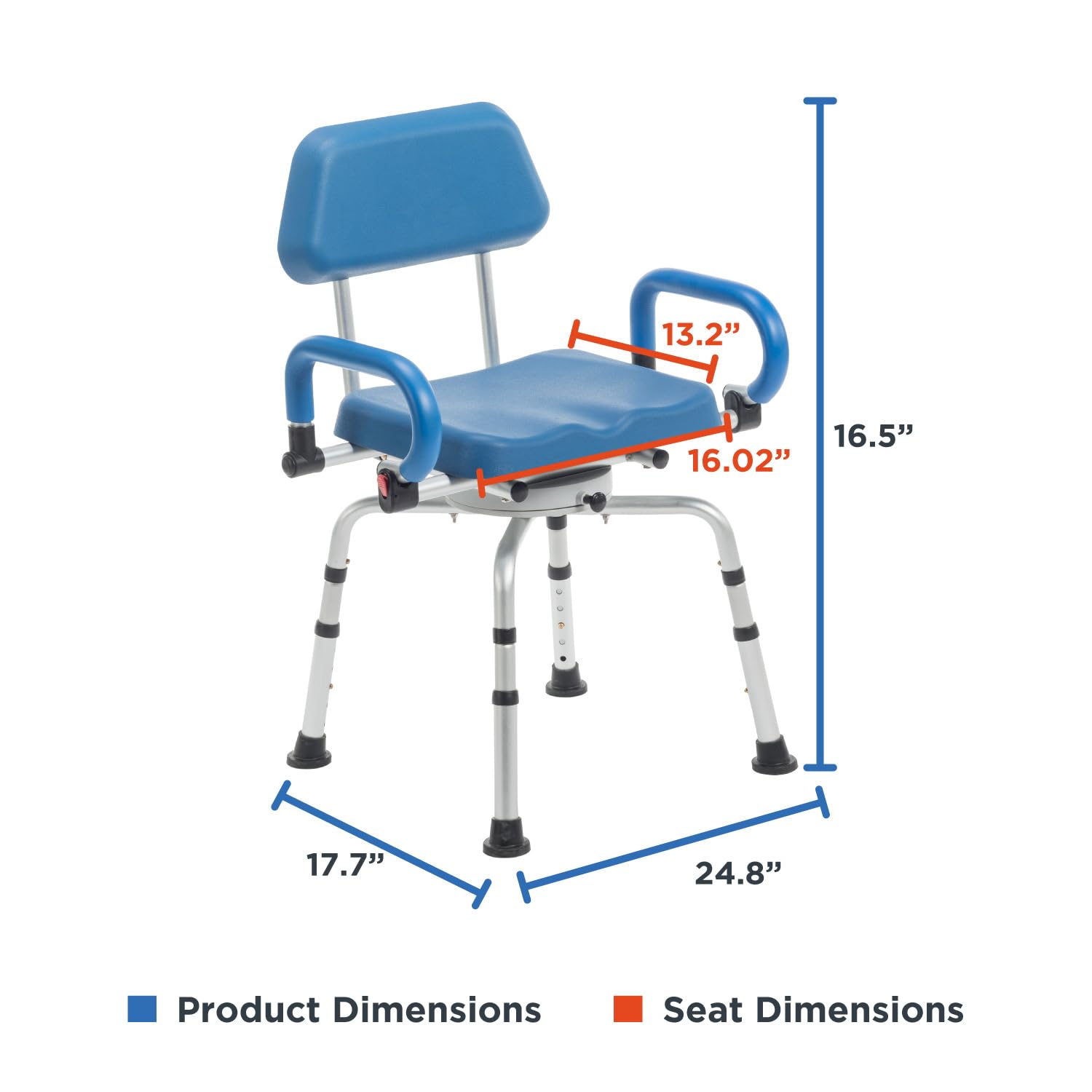 Journey SoftSecure - Silla de ducha giratoria de 360 grados, asiento giratorio acolchado para bañera