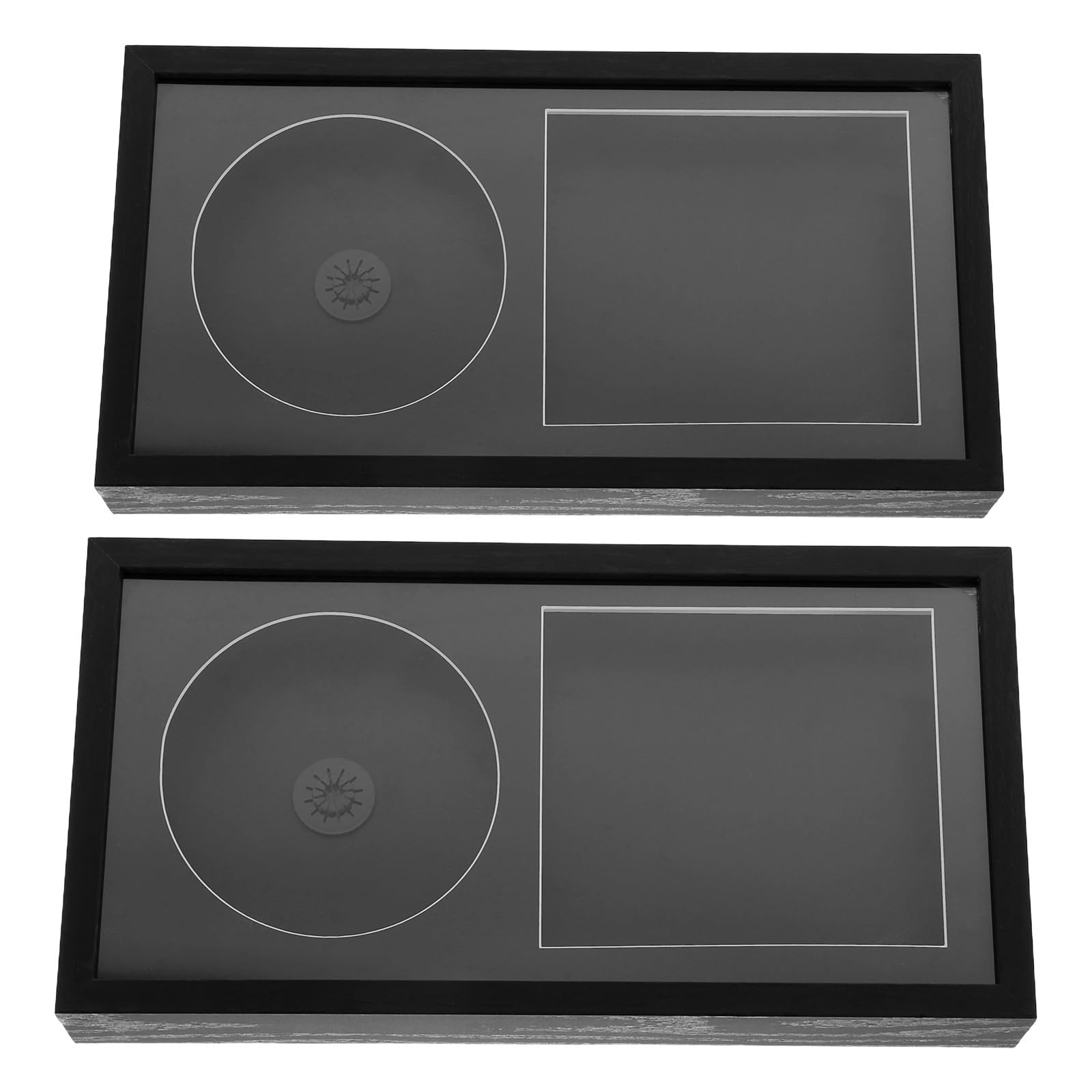 SHINEOFI 2-częściowa ramka ścienna na albumy płytowe - czarna gablota na płyty CD - konstrukcja z podwójnym rowkiem - akrylowa okładka na kolekcje płyt CD z autografami i podpisanych płyt