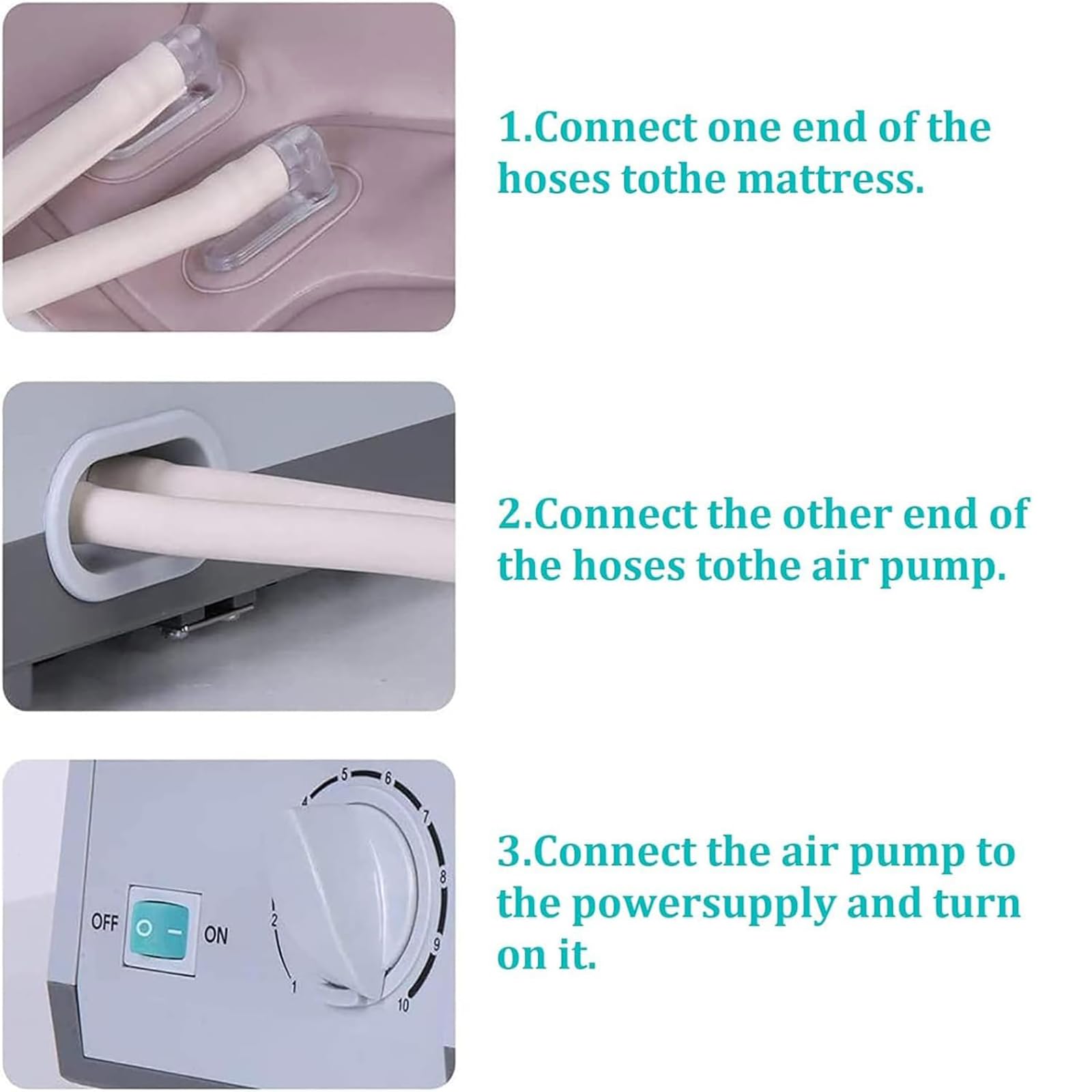 Colchón Antiescaras con Sistema De Bomba Eléctrica, para Pacientes Postrados En Cama Y Tratamiento De Úlceras por Presión