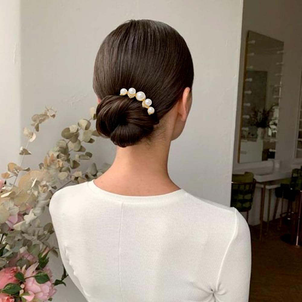 Amazon.com : 2Pcs Pearl U Shaped Hair Pins Bridal Hair Side  display picture 2