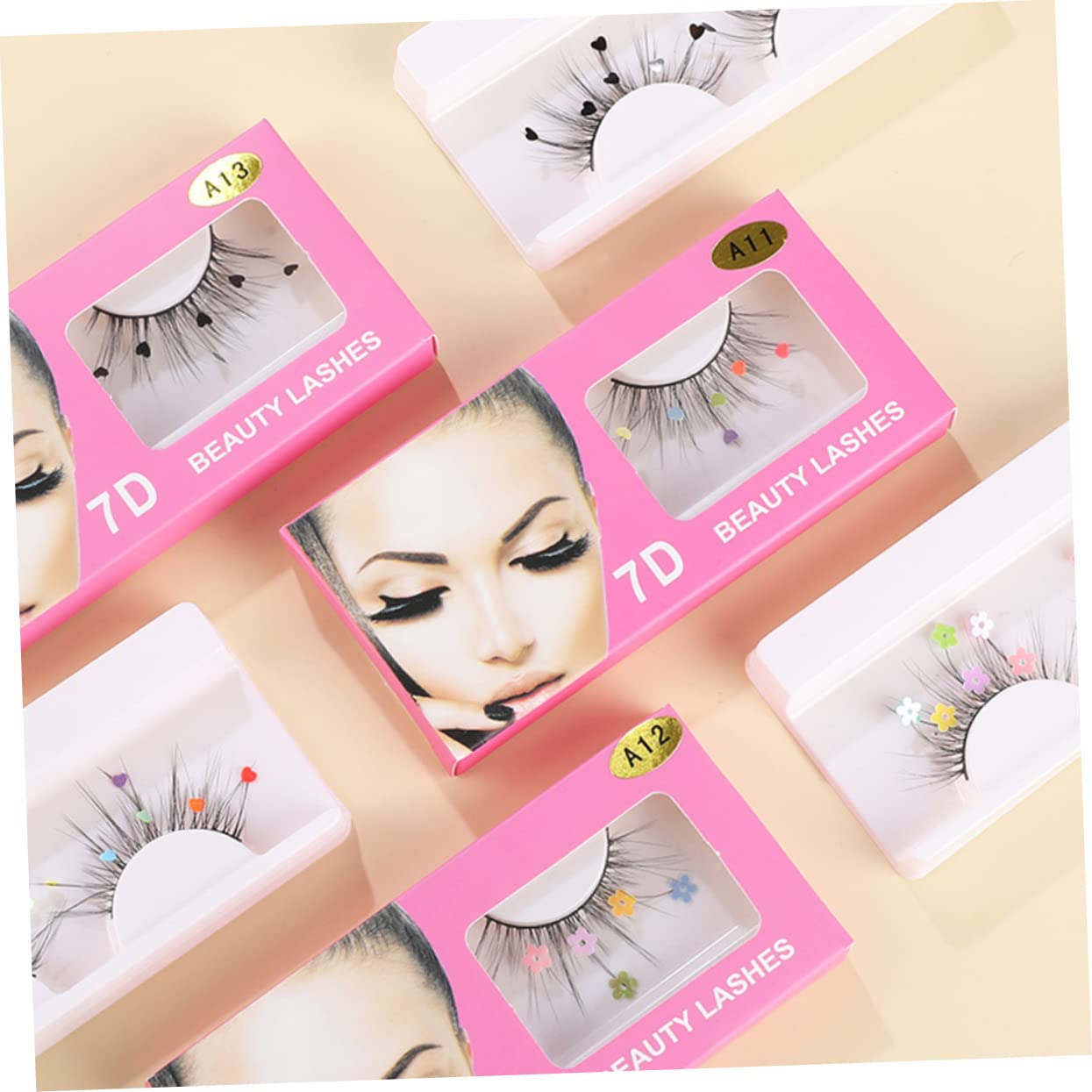 Healeved 20 Paires faux cils à paillettes cils colorés de maquillage d'halloween faux naturels maquillage des extensions de scintillants de cosplay Imitation