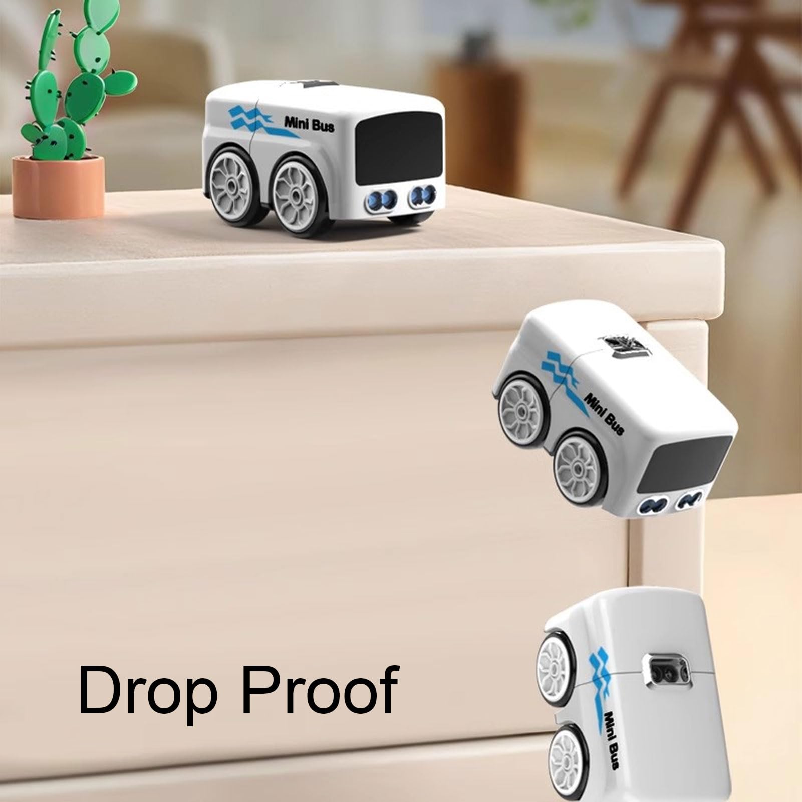 Keenso Mini Bus, Intelligenter Sensor-Spielzeugbus, Gestensteuerung, RC-Auto mit Linienverfolgung und 9 LED-Ausdrücken, für Interaktives Spielen für (White)