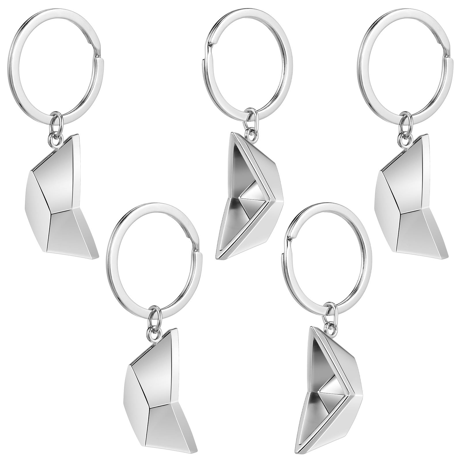 Holibanna Portachiavi Piccolo Portachiavi Decorativo Argento in Metallo a Forma di Barca di Carta 5 Pezzi Regalo Unico e Originale per Zaino e Borsa