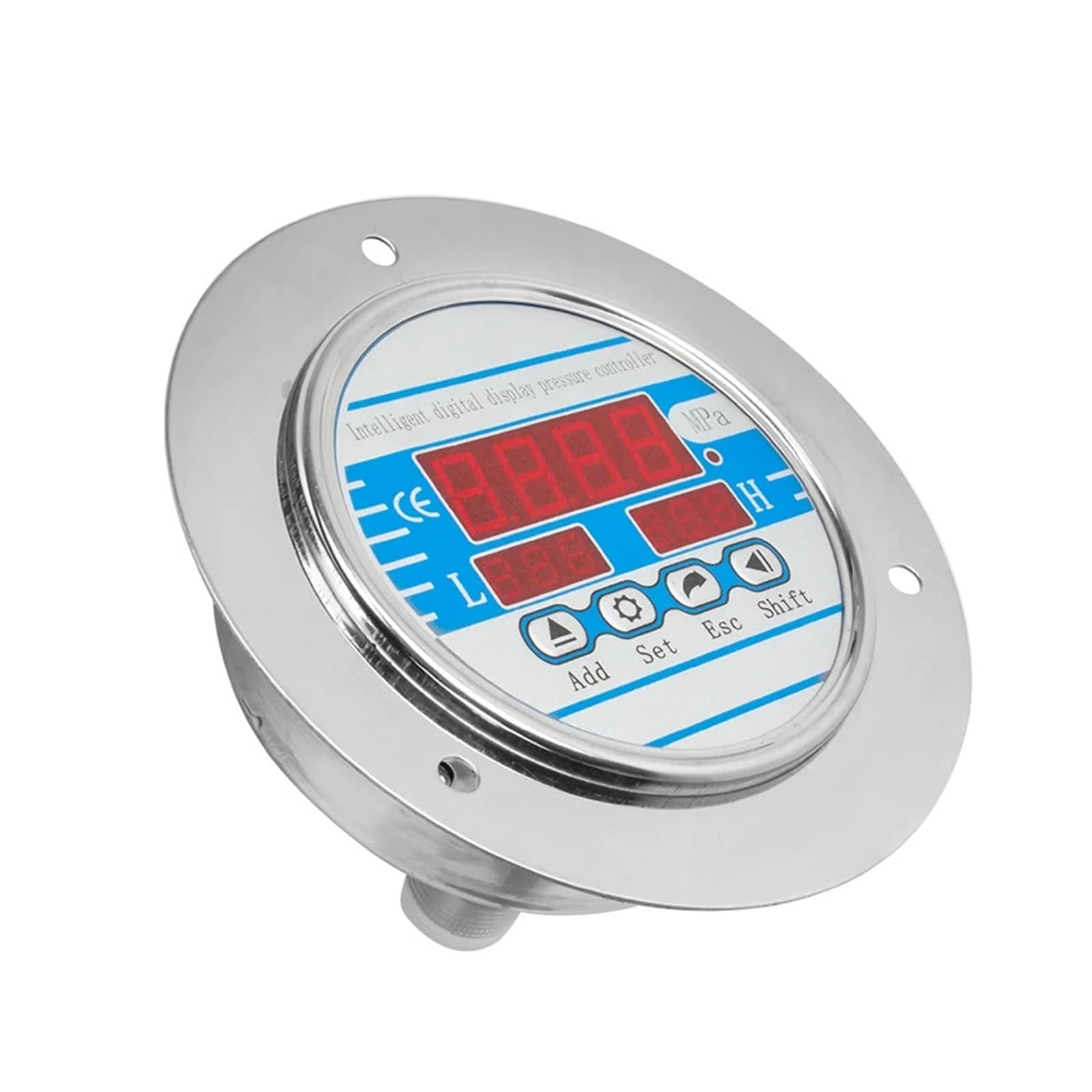 Ciśnieniomierz, 0-60Mpa cyfrowy manometr 100mm tarcza elektroniczny kontakt hydrauliczny 200bar 400 bar M20*1.5(NPT1-2 Radial,0-2.5Mpa)