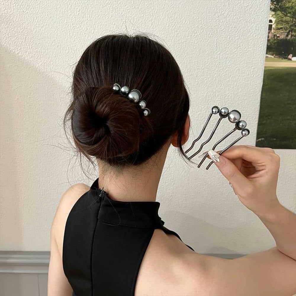 2Pcs Pearl U Shaped Hair Pins Amazon.com : 2Pcs Pearl U Shaped Hair Pins Bridal Hair Side  main image 3