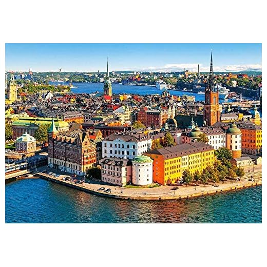 LSDEERE Måla efter siffror för vuxna Stockholm Sverige Arkitektonisk Landskap Gör-det-själv Målning efter siffror Kit på duk 40 x 50 cm