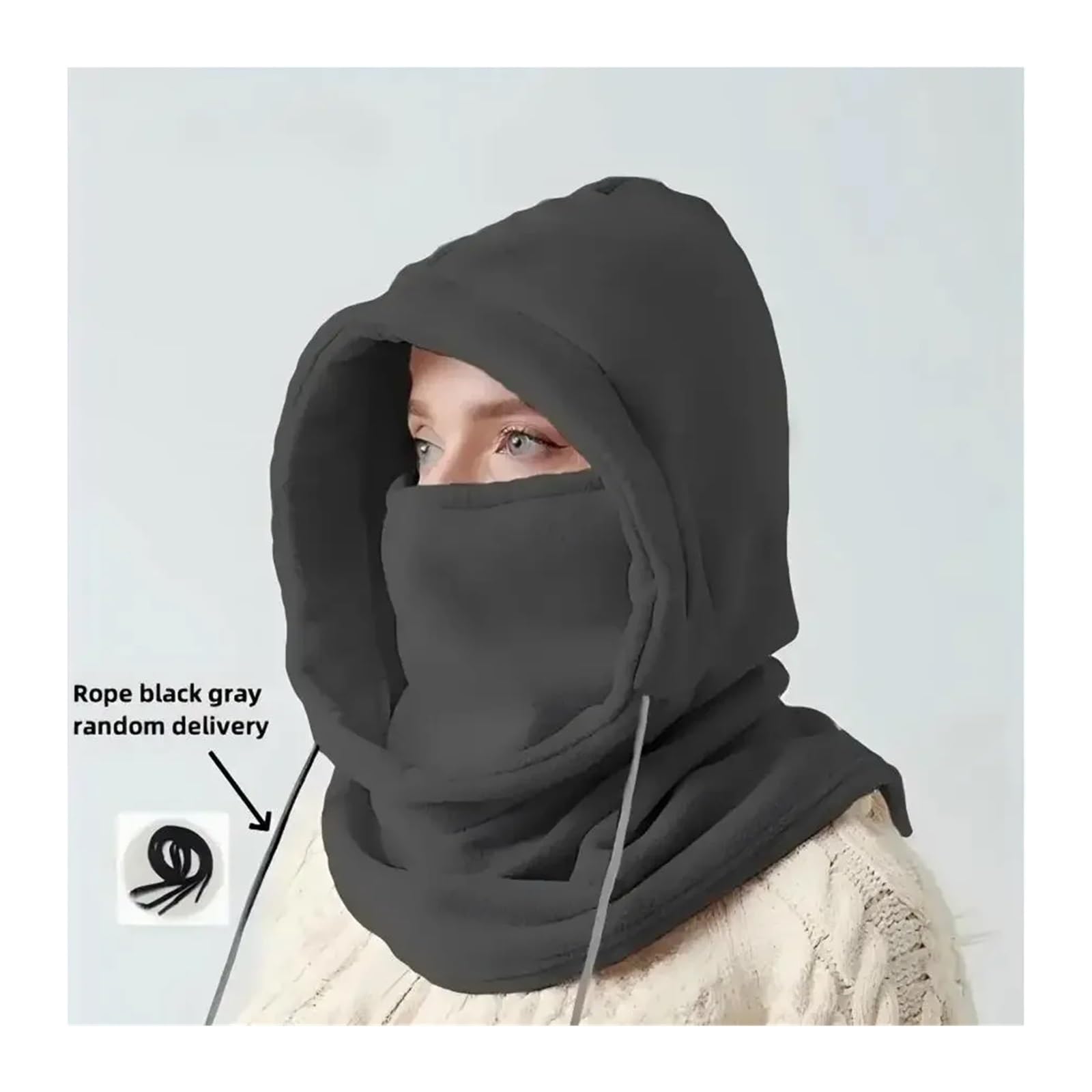 Cagoule coupe-vent tricotée 2 pièces, masque de cyclisme en plein air, Protection du cou, isolation contre le froid, intégrée au chapeau visage pour Cyclisme