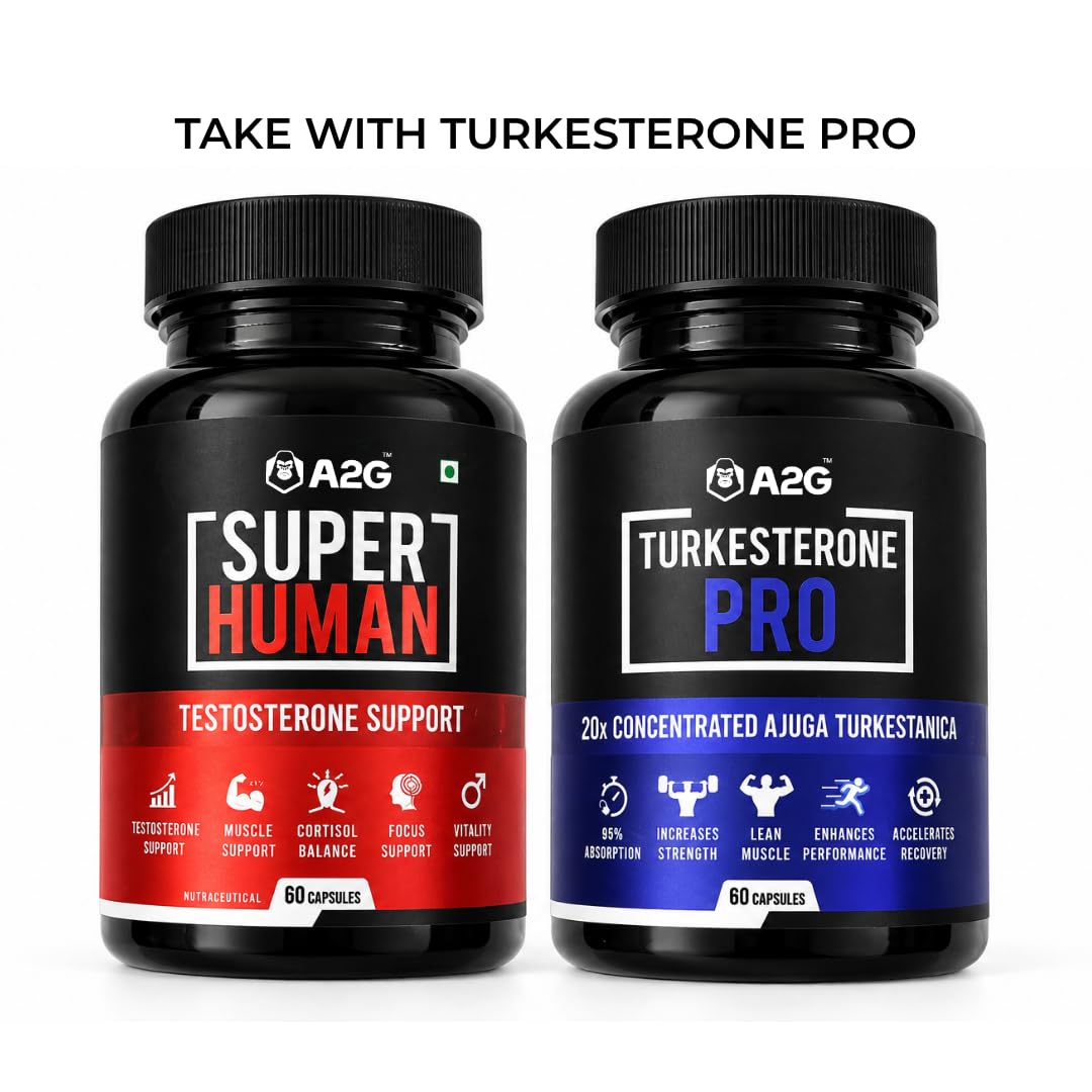 A2G Testosterone Booster & Turkesterone Pro Combo Pack | Male Enhancement - Natural Stamina, Endurance and Strength Booster Metabolism | Promotes Healthy Drive and Greater Blood Flow (120 count) — Amazon image 6