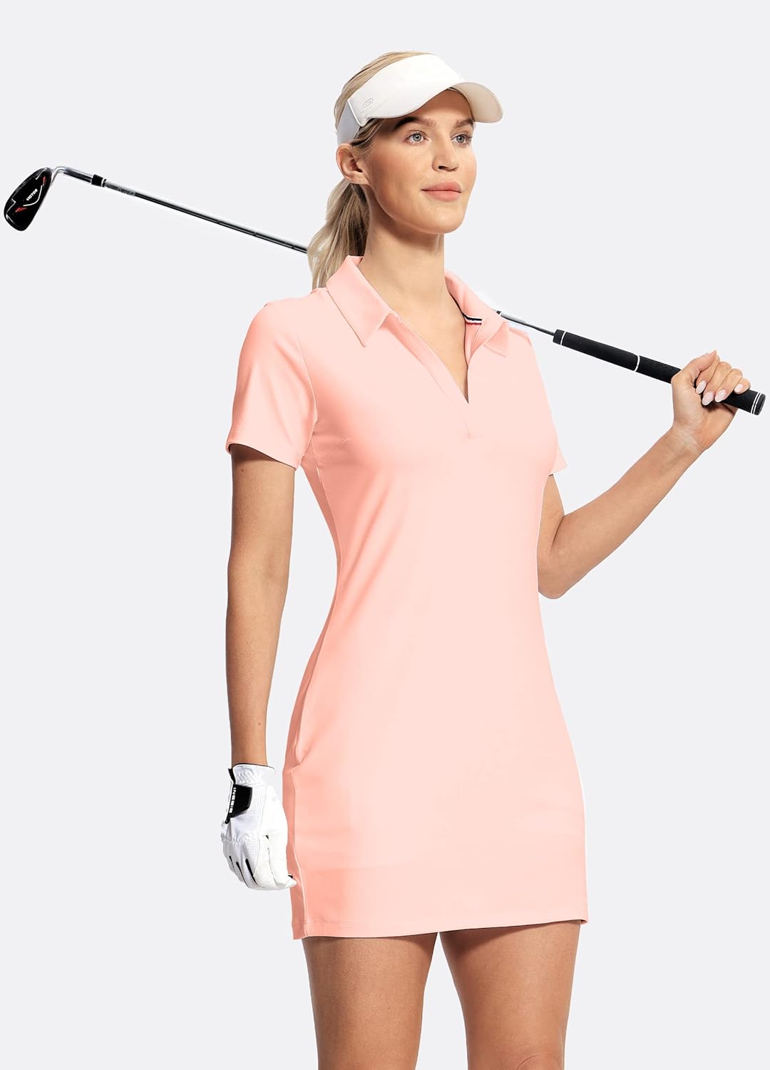 Hiverlay Golf Dresses for Women with Shorts and Pockets, V-Neck Short Sleeve Tennis Dress, Workout Athletic Dresses - Image 2