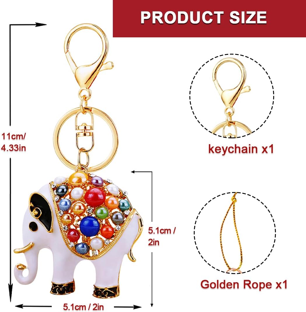 White Elephant Ornament, Metal Elephants with Rhinestone, Funny Christmas Ornaments, Small Cute Christmas Ornaments for Kids, Elephant Gifts for Women - Image 3