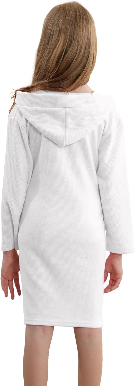 Umeyda Boys Girls Hooded Robe Kids Soft Waffle Cotton Robes Spa Bathrobe Pajamas Sleepwear, 3-12 Years - Image 6
